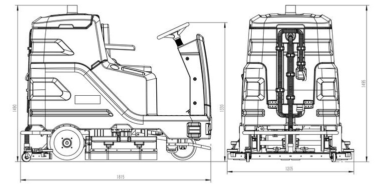 floor scrubber with vacuum
